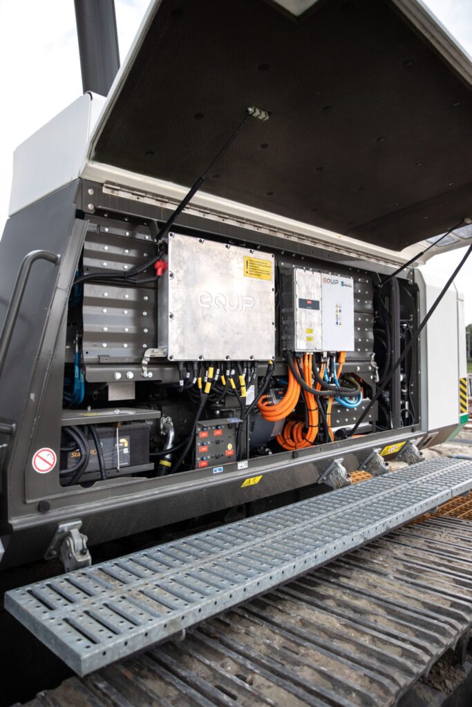 Elektrische Sennebogen binnenkant