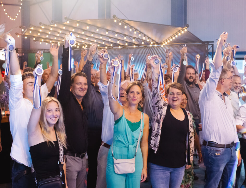 Groepsfoto personeelsfeest